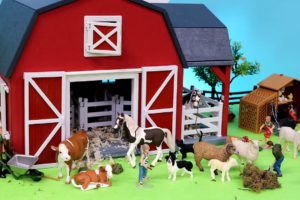 Fun Farm Animal Figurines in a Barn Playset