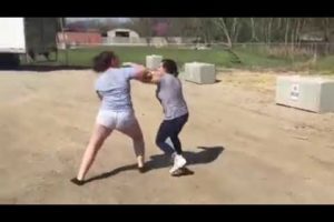Hood girls fighting ( the smaller girl beat up the big girl)