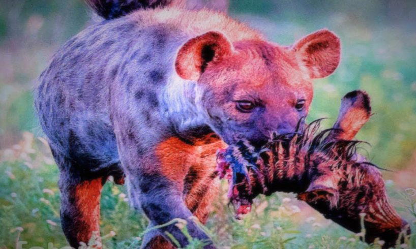 Moments When Hyena Eats Zebra Alive, And Animal Fights for Their lives
