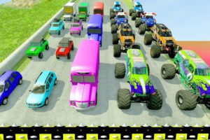 Monster Trucks skibidi in Road Speed Bumps Cars vs DOWN OF DEATH | HT Gameplay Official