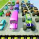 Monster Trucks skibidi in Road Speed Bumps Cars vs DOWN OF DEATH | HT Gameplay Official