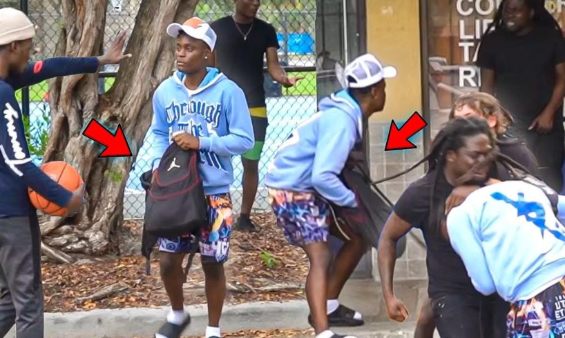 Reaching In My Bag Prank Infront Of Gangsters In The HOOD GONE WRONG !