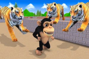 Temple Run Funny Monkey Run away From Zombie Tigers - Elephant Mammoth vs Giant Tigers Animal Fight