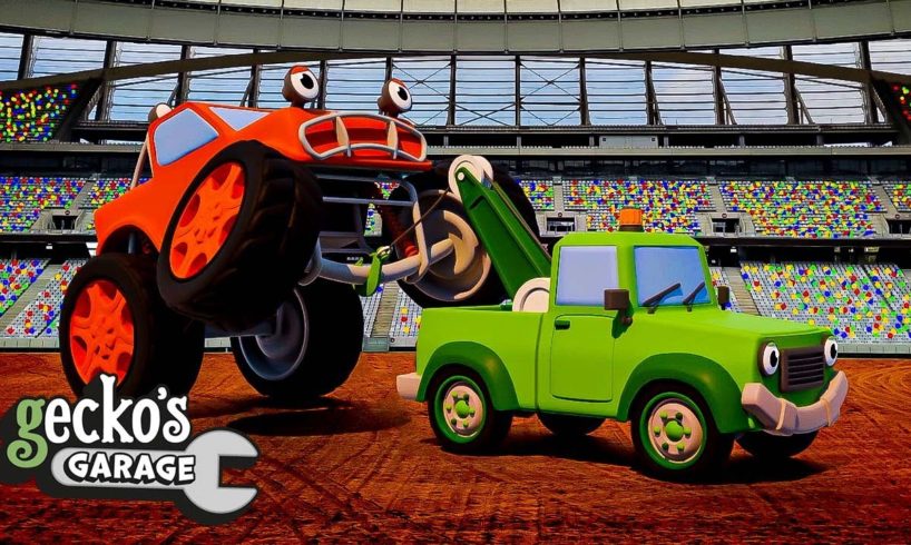 Tilly The Tow Truck Rescues Max The Monster Truck | Gecko 2D | Learning Videos for Kids
