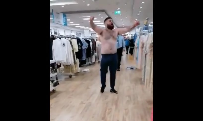 Traveller Man Getting Ran Out Pennys By Security For Looking For Fight