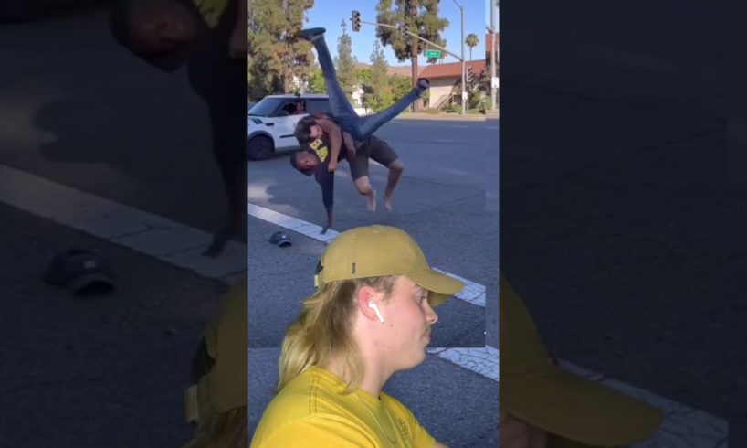 Wrestling slam in street fight 😬 #shorts