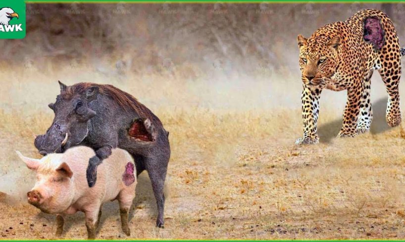 30 Moments Of Warthog Confronting An Injured Big Cat, What Happened Next? | Animal Fights