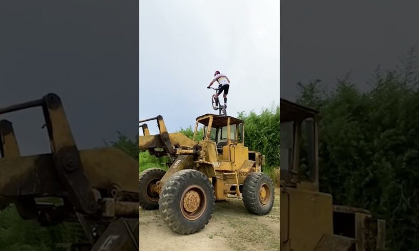 Bike Rider Hops Through Construction Site | People Are Awesome