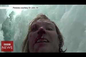 Climber films 20m crevasse fall in Himalayas - BBC News