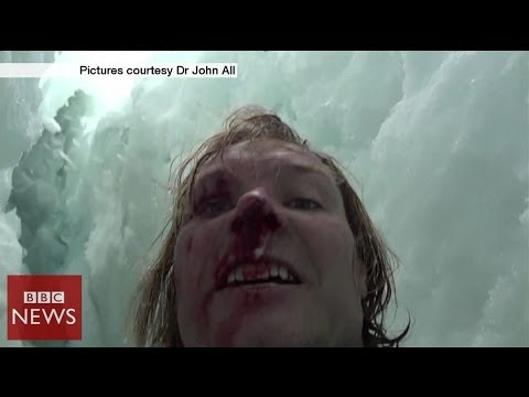 Climber films 20m crevasse fall in Himalayas - BBC News