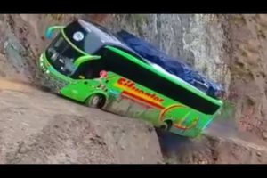 Crazy Bus VS Dangerous Roads | Bus Nearly Falls off Cliff,  Crossing Extremely Muddy & Steep Hill