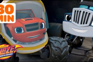 Crusher and Blaze Rescues and Races! | 30 Minute Compilation | Blaze and the Monster Machines