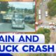 Dashcam shows moment freight train crashes into truck in Sydney | 9 News Australia