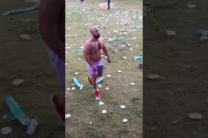 Drunk man fighting for nothing