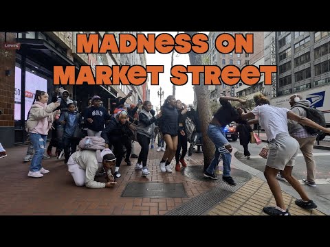 Fight breaks out on San Francisco's Market Street 4K