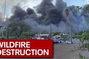 Footage of deadly wildfires burning in Maui, Hawaii