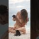 Funny time with cute puppies 😍 at the beach