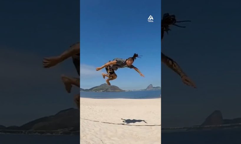 Guy Does Amazing Flips on Slackline | People Are Awesome