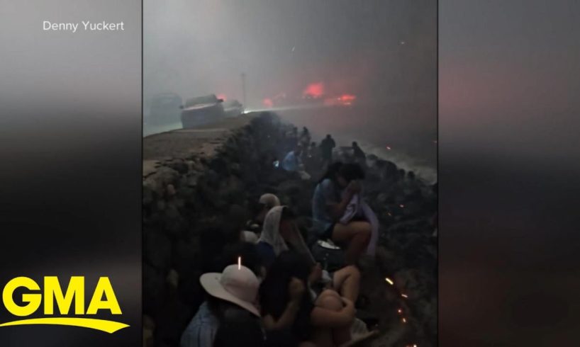 New video shows residents escaping Maui wildfire | GMA