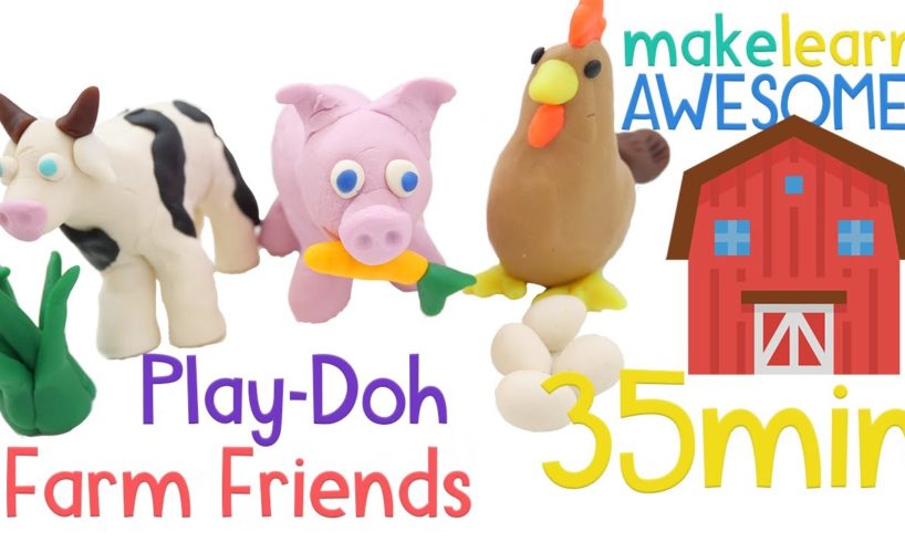 Play Doh Farm Friends! Learn Animals and Colors | Kids Play Dough