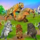 10 Zombie Tiger vs 10 Zombie Mammoth Fight Cow Cartoon Elephant Saved By Woolly Mammoth Wild Animals