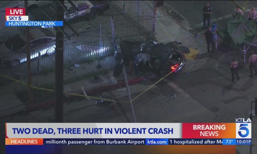 2 dead, 3 injured in fatal crash in Huntington Park