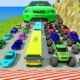 Big Cars & Monster Trucks vs Massive Speed Bumps vs DOWN OF DEATH Thorny Road | HT Gameplay Crash