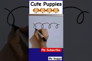 Cute Puppies  Easy Drawing|#shorts #viral #puppies🐶