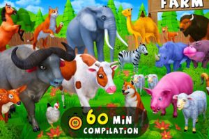 Farm vs. Wild Animal Fighting Compilation - Farm Diorama - Pig, Horse, Cow, Buffalo, Dog, Cat Videos
