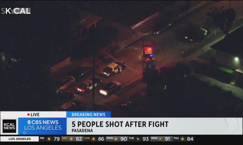 Five people in Pasadena shot following a fight