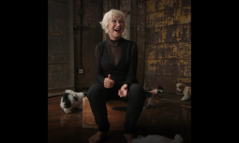 Helen Mirren playing with puppies is the cutest thing you’ll see today