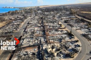 Maui wildfires: Drone video shows Lahaina left in smouldering ruins