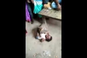 Monkey 'kidnaps' a baby but then humans show who is superior