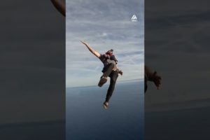 Skydiver Performs Flips After Jumping From Helicopter | People Are Awesome #shorts