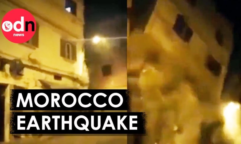 Terrifying Moment Building Collapses During Morocco Earthquake