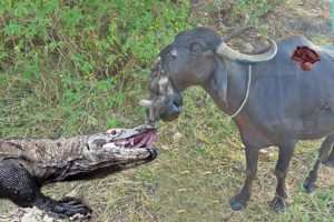 45 Moments Komodo Dragon Tore Face And Brutally Torture Buffalo | Animal Fights