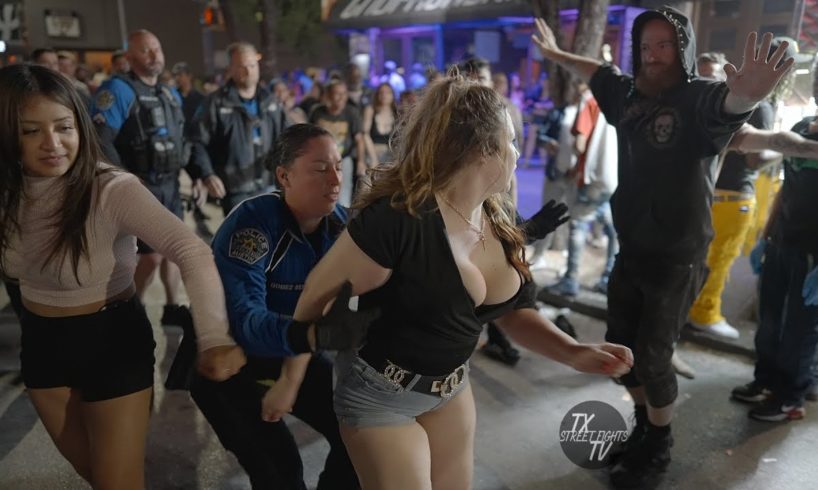 Chicks fight outside club 6th Street ATX 2023