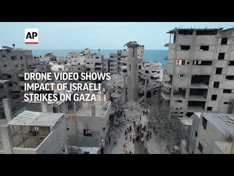 Drone footage captures extent of destruction caused by Israeli airstrikes in Gaza City