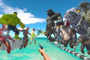 FPS Avatar Rescues Monsters and Fights Super Heroes - Animal Revolt Battle Simulator