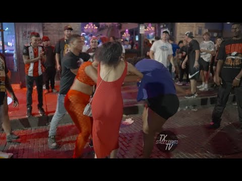 Girl fight breaks out on 6th Street Austin TX 8-27-2023