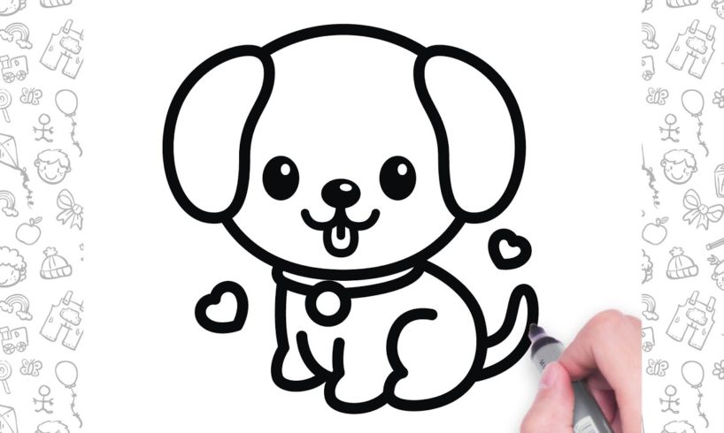 🐕How to Draw a Puppy Easy Step by Step | Animal Drawings For Children💕