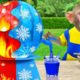 KiKi Monkey playing with Magical Red vs Blue Watermelon Life Hacks | KUDO ANIMAL KIKI
