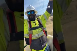 Lineman Drops Pole And It Lands Vertical | People Are Awesome #shorts