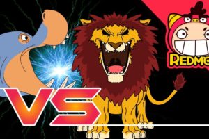 Lion VS Hippo | Animal battle | for Toddlers | funny video | REDMON