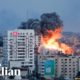 Moment Israeli airstrike hits Gaza tower block after Hamas attack