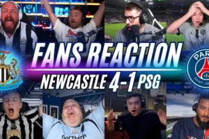 NEWCASTLE FANS REACTION TO NEWCASTLE 4-1 PSG | CHAMPIONS LEAGUE