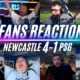 NEWCASTLE FANS REACTION TO NEWCASTLE 4-1 PSG | CHAMPIONS LEAGUE