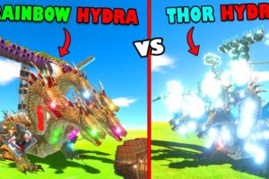 RAINBOW HYDRA vs THOR HYDRA in Animal Revolt Battle Simulator with SHINCHAN and CHOP