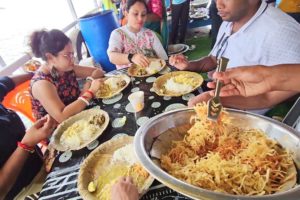 Sundarbon Ilish Festival | People Enjoying Boat Lunch | Rice | Lobster | Hilsa Fish Vapa | Nice