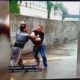 Two police officers rush to break up a street fight between two taxi drivers. #fight #fighting #wow